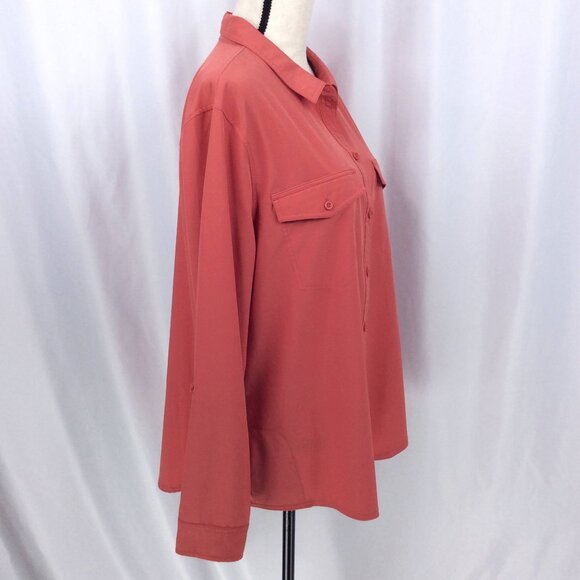 Eddie Bauer Departure Long Sleeve Top Women Size XXL 2XL Classic Fit Button Down - Picture 5 of 11